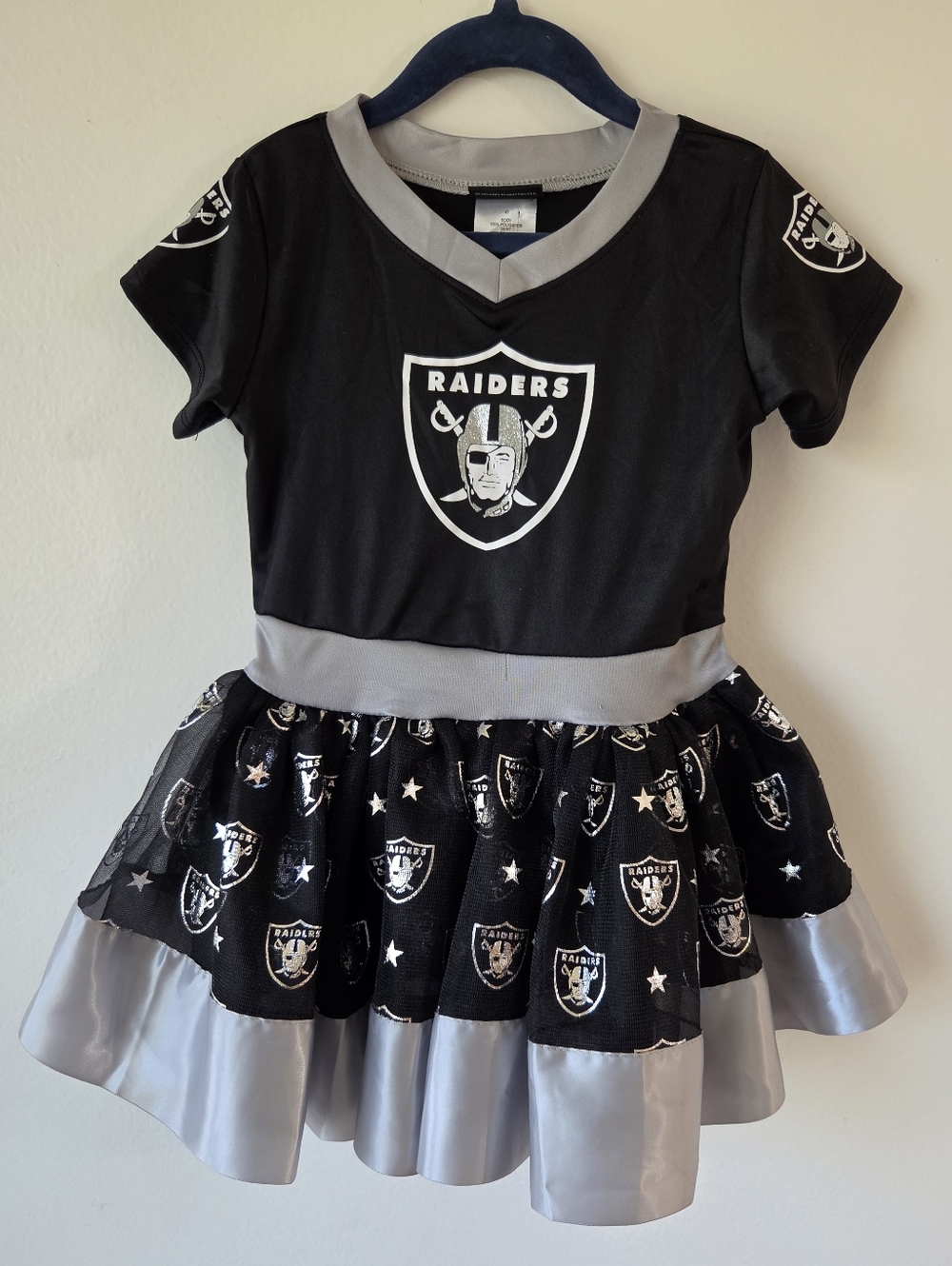 NFL Raiders Football Toddler Girls Tutu Dress, Las Vegas Size 4t NWT